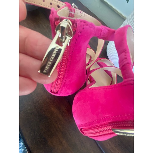 Vince Camuto Chakeetan Heels Sz 8.5 pink red strappy sandals prom - Picture 5 of 7